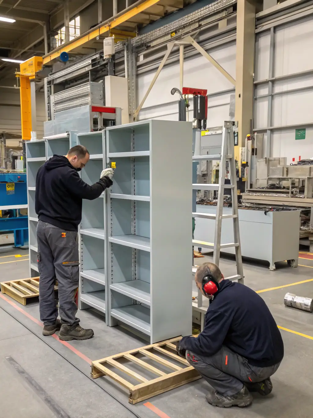 A wide shot of a retail store being cleared of old fixtures and displays by Hual Junk Removal's team.