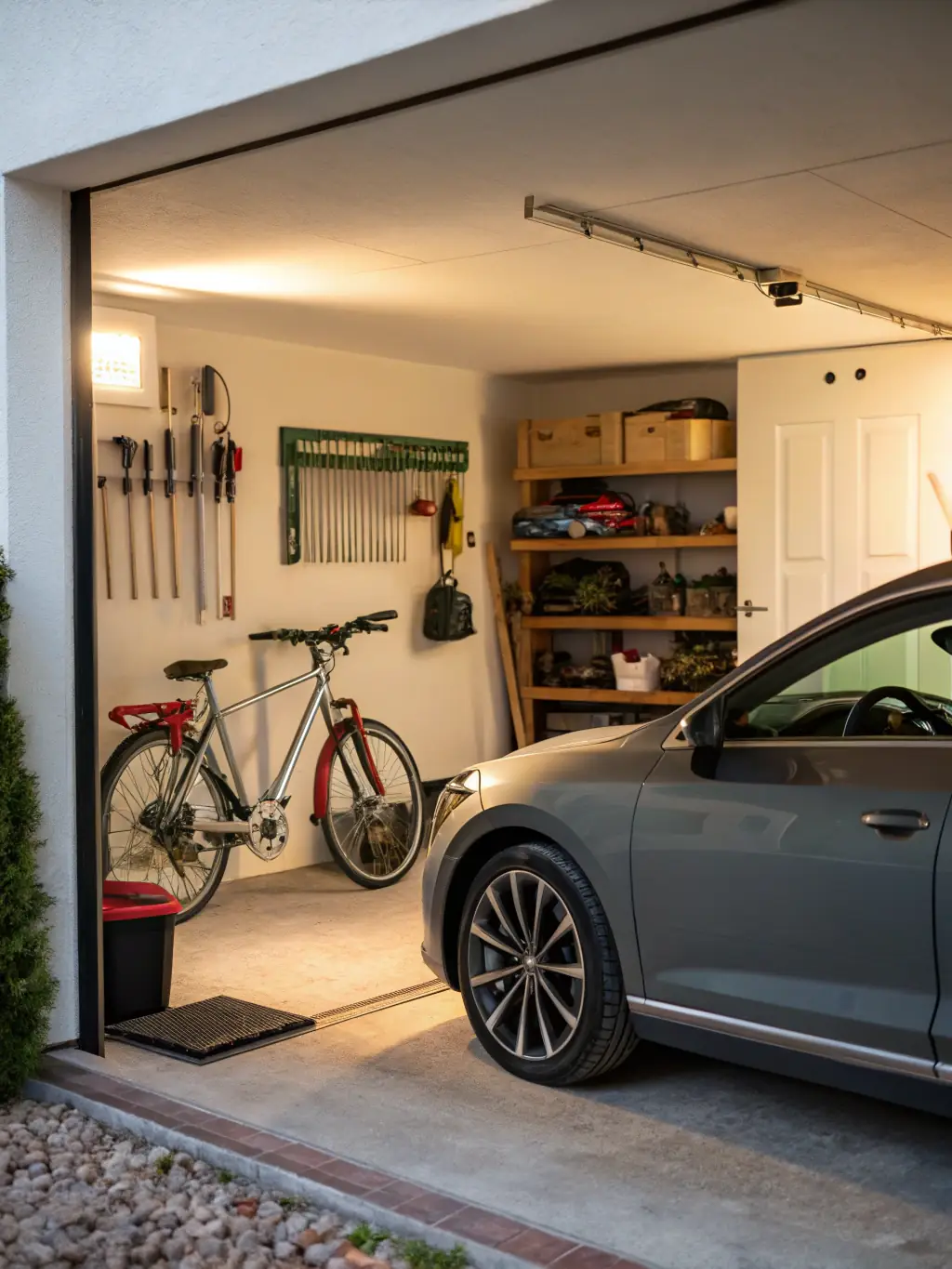 A photo of a clean and organized garage after junk removal, showcasing the transformation.